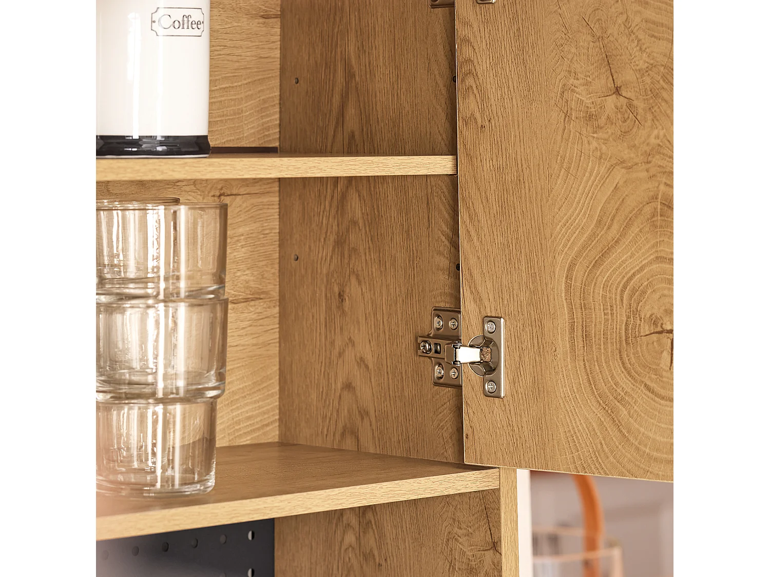 SoBuy FSB98-N - Meuble de cuisine avec étagère pour micro-ondes L60cm x L40cm x H170cm