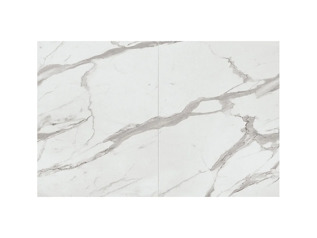 Table statuaire en bois, finition blanche, piètement blanc, à rallonge 140x90-220x90 - LIPARI