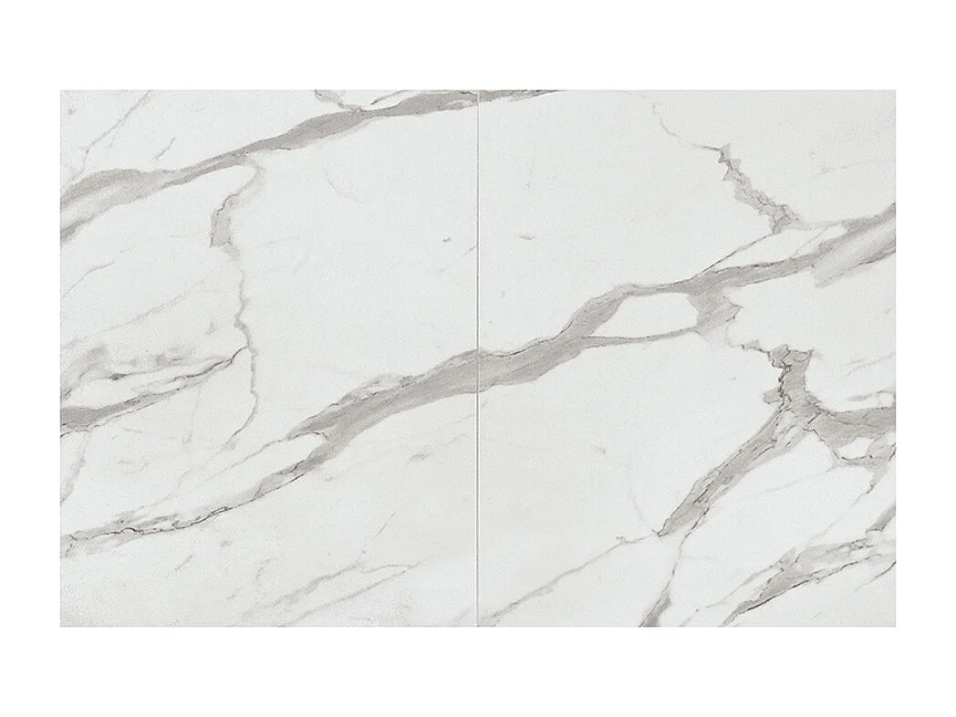 Mesa de madera, estatuaria acabado blanco, base blanca, extensible 140x90-220x90 - LIPARI