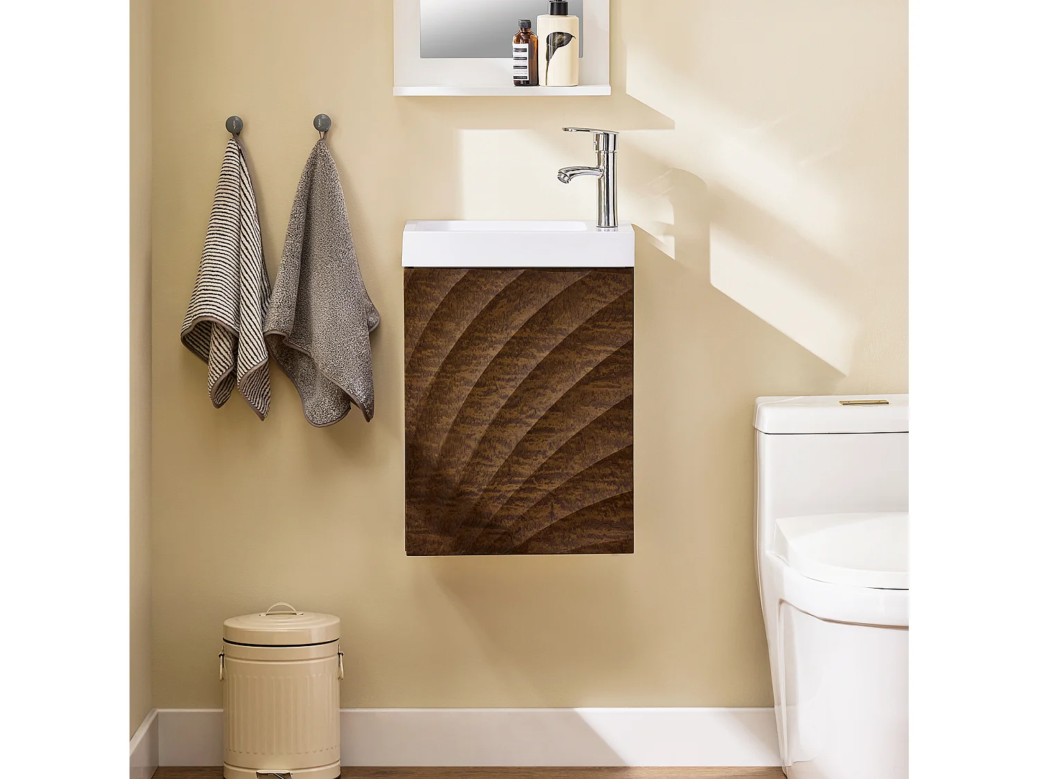 SoBuy BZR197-N - Onderkast met deur en wastafel L40cm x B22cm x H56cm