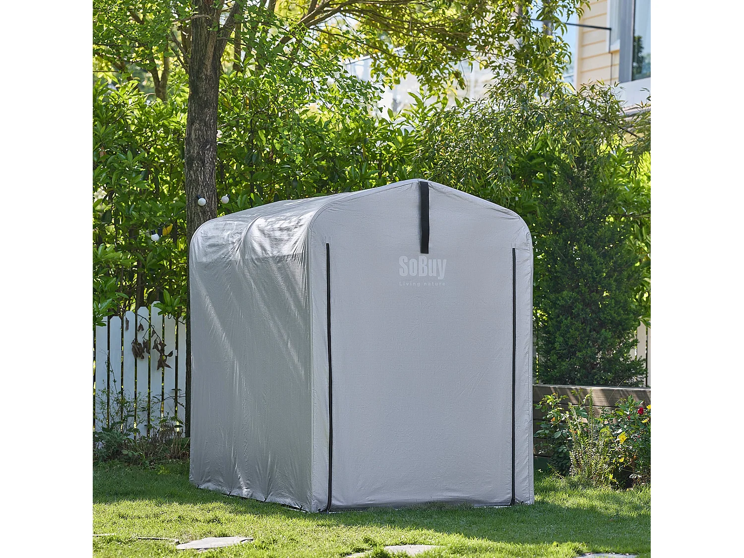 SoBuy KLS11-K - Abri de jardin étanche pour vélos et outils L176.5cm x L122cm ...