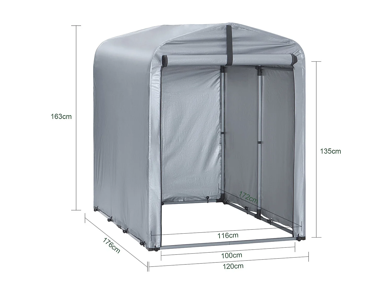 SoBuy KLS11-K - Abri de jardin étanche pour vélos et outils L176.5cm x L122cm ...