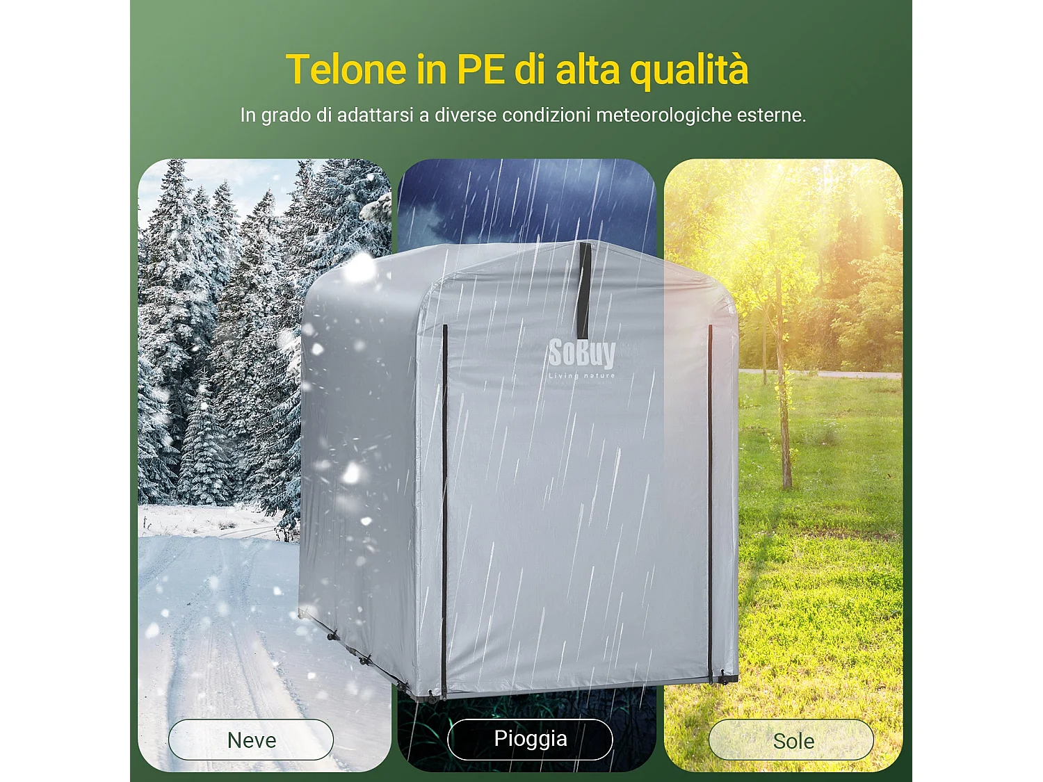 SoBuy KLS11-K - Abri de jardin étanche pour vélos et outils L176.5cm x L122cm ...