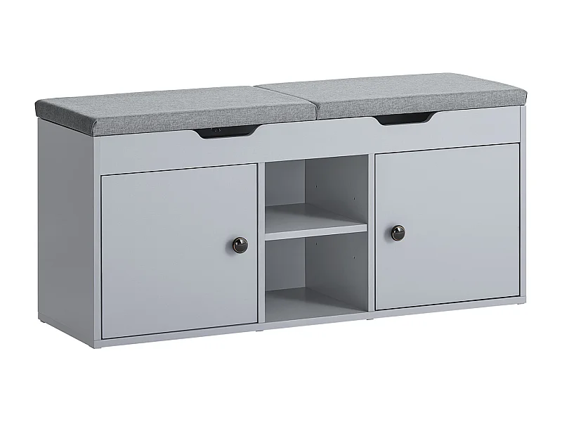 SoBuy FSR96-DG - Meuble à chaussures avec coussins et espace de rangement L100cm x L34cm x H47cm