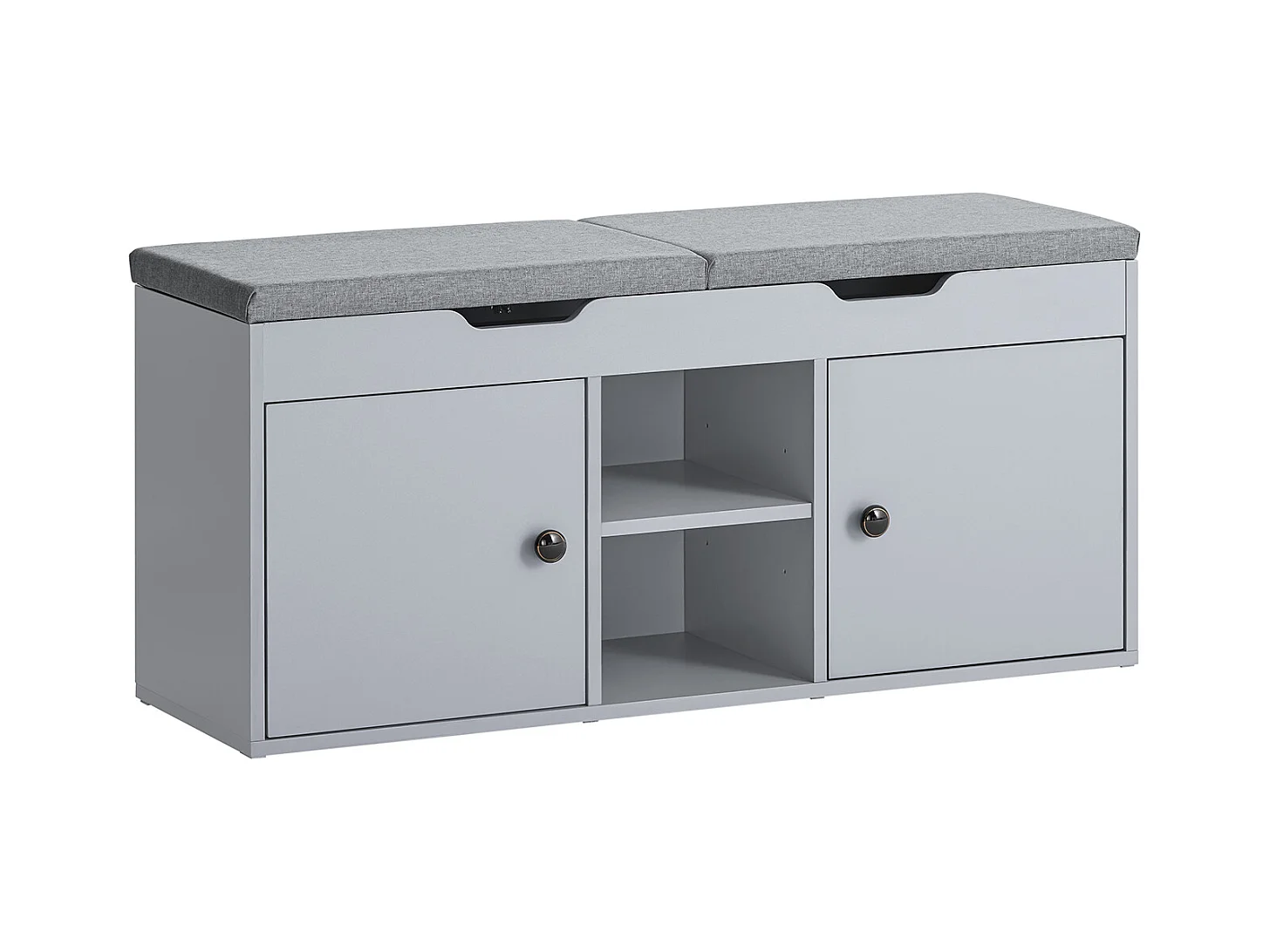 SoBuy FSR96-DG - Meuble à chaussures avec coussins et espace de rangement L100cm x L34cm x H47cm