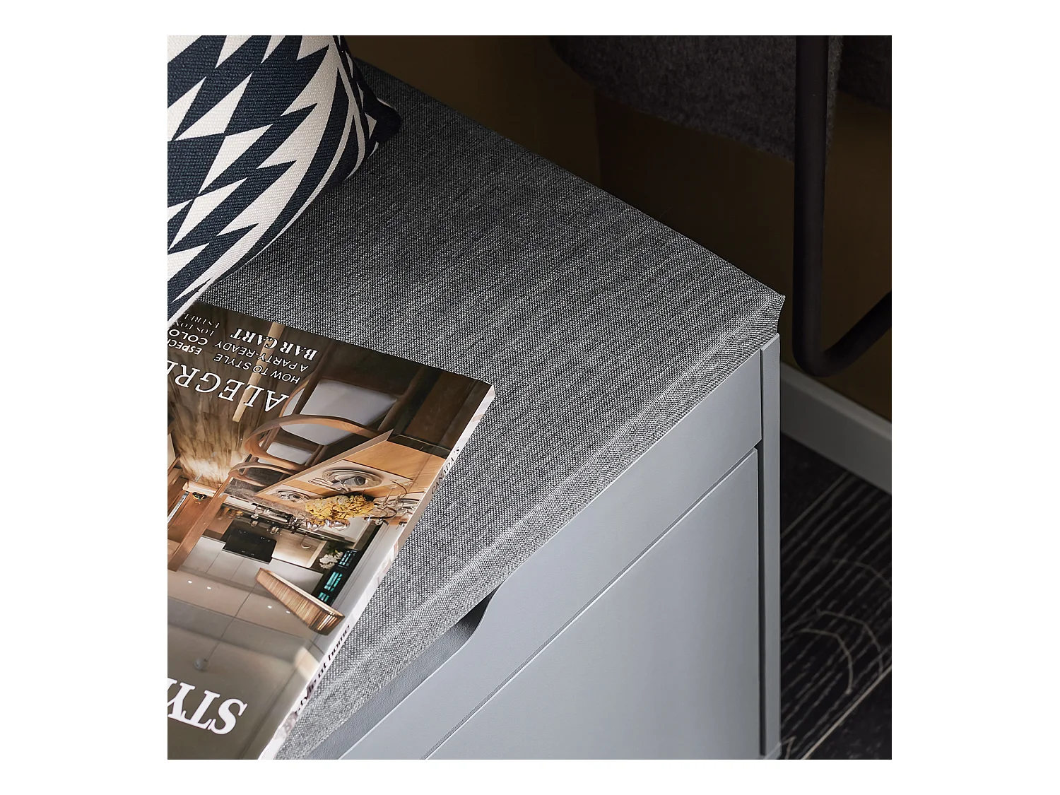 SoBuy FSR96-DG - Meuble à chaussures avec coussins et espace de rangement L100cm x L34cm x H47cm