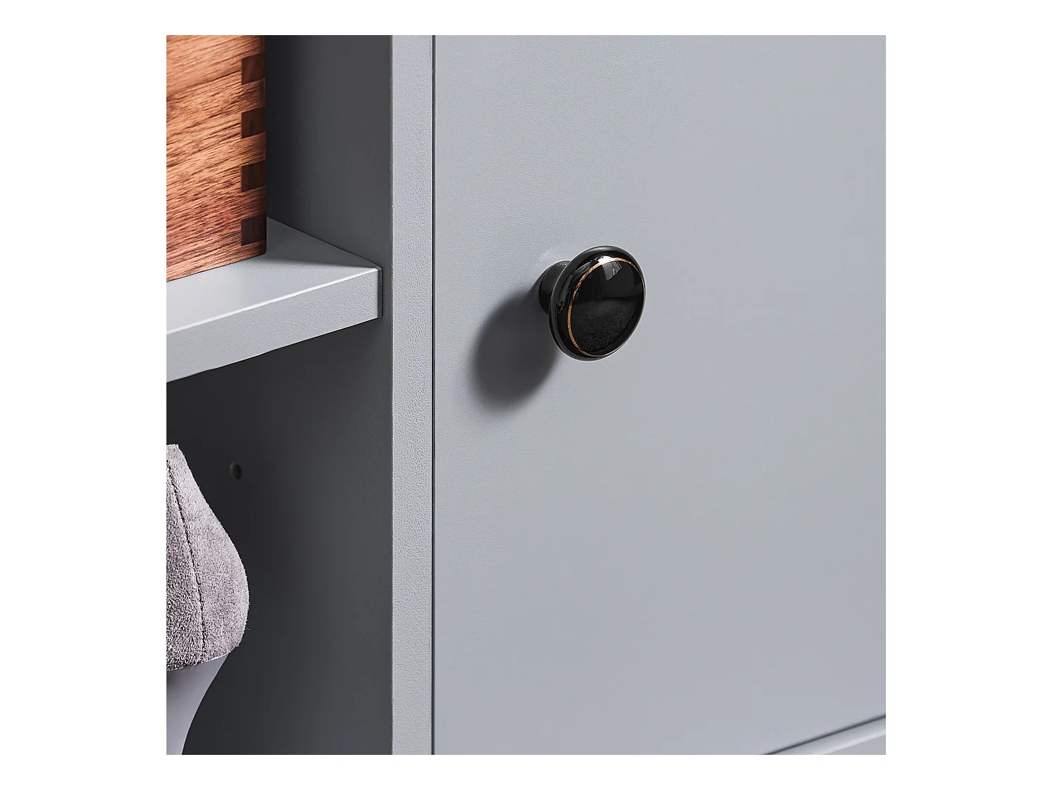 SoBuy FSR96-DG - Meuble à chaussures avec coussins et espace de rangement L100cm x L34cm x H47cm