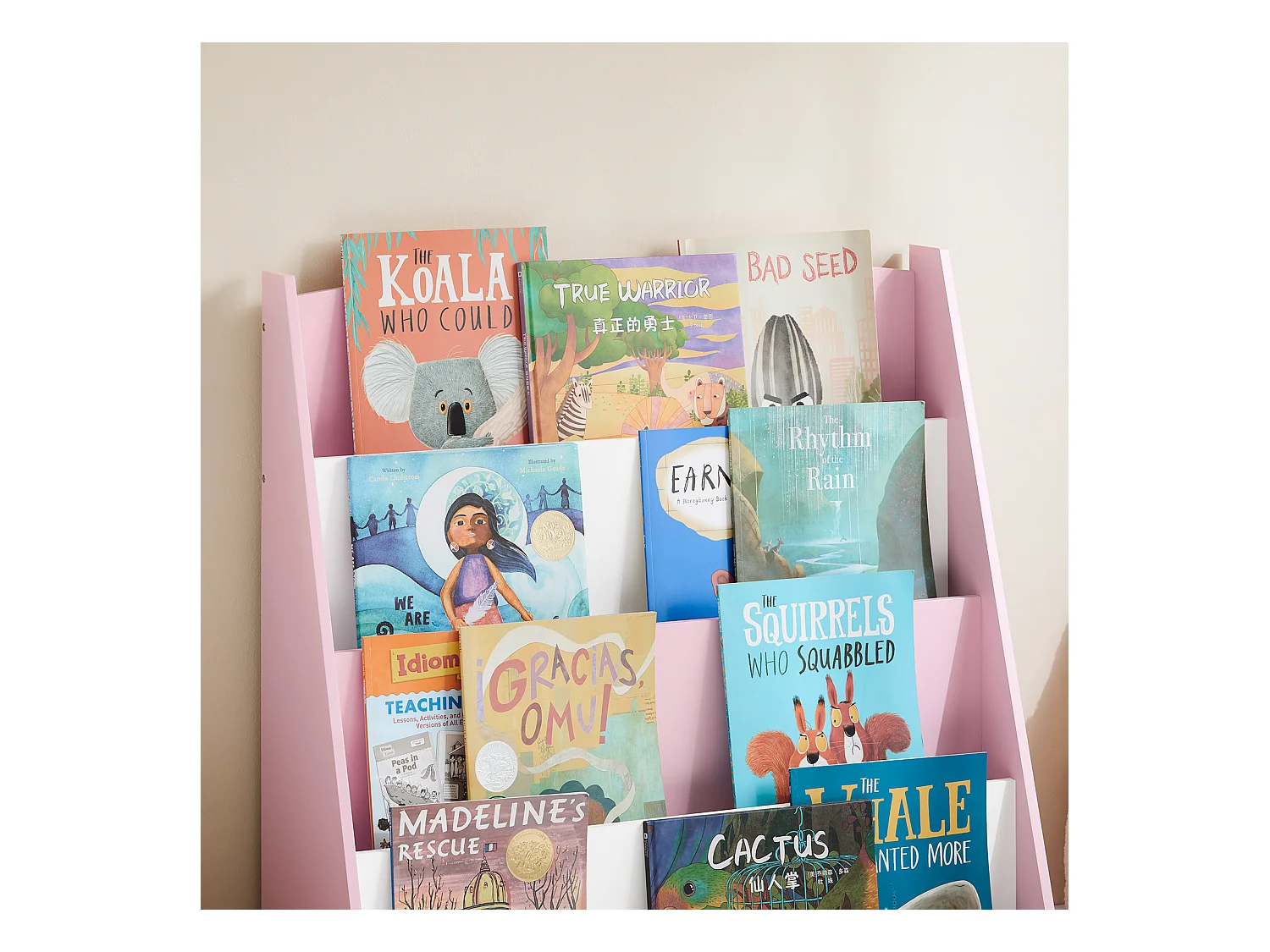 SoBuy KMB32-P - Montessori boekenkast met 4 vakken L80cm x B30cm x H88cm