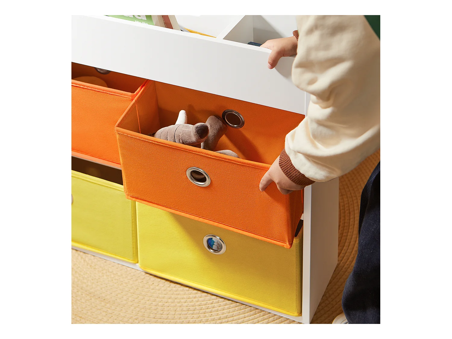 SoBuy KMB75-K-W - Kindertisch mit Ablage L60cm x B60cm x H50cm