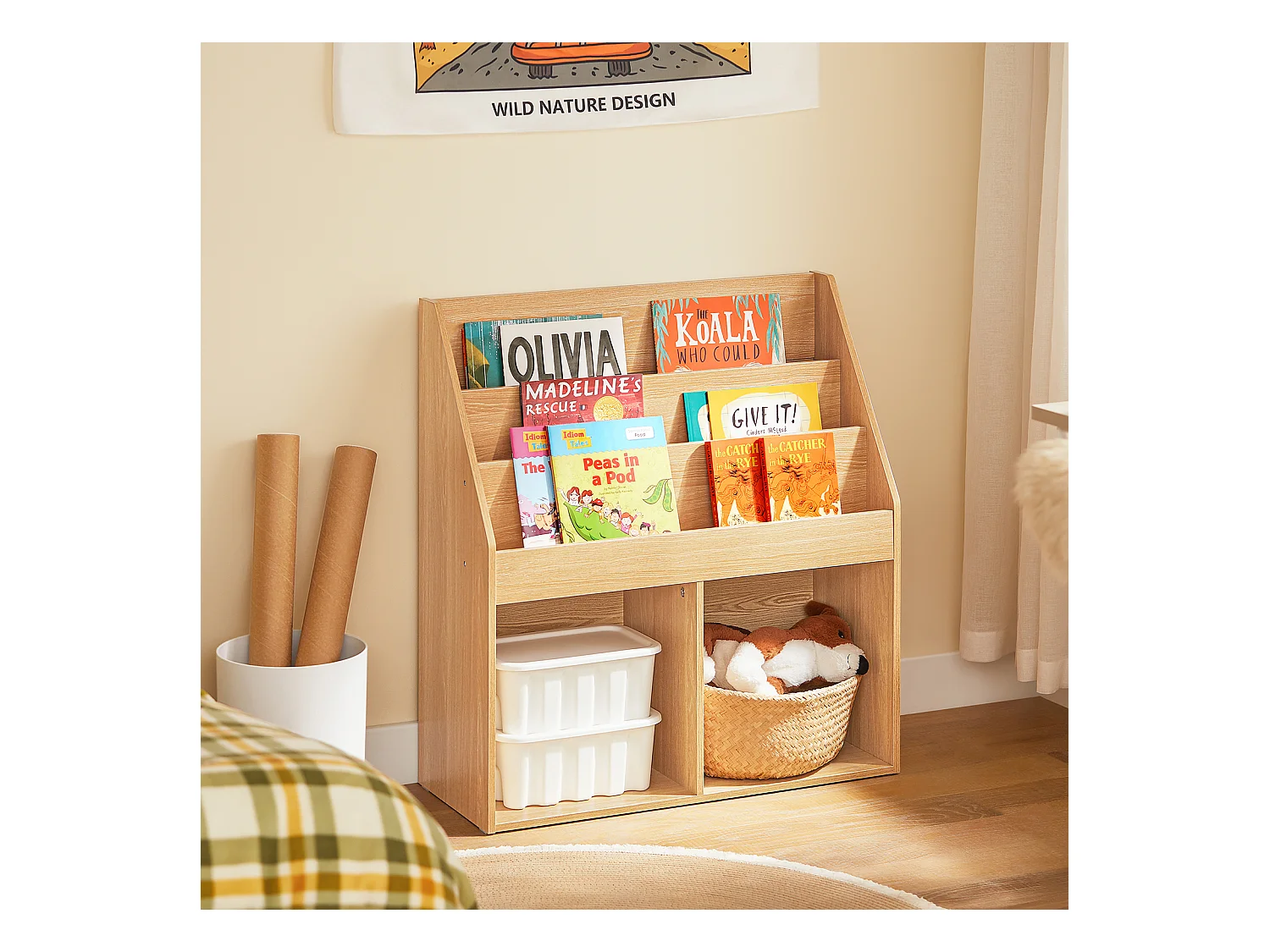 SoBuy Regał na książki, gazety, organizer KMB01-N