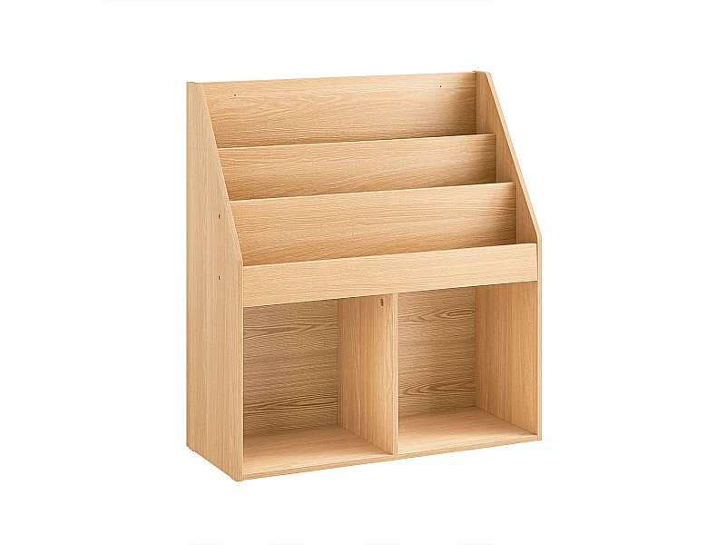 SoBuy KMB01-N - Bibliothèque pour enfants 3 étagères 2 compartiments L72.5cm x L29.5cm x H79.5cm