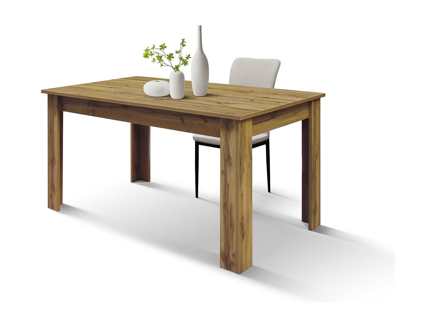 Holztisch, rustikale Eichenoptik, ausziehbar 140x80 cm – 180x80 cm – ZAGABRIA