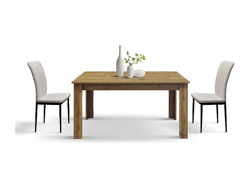 Tavolo in legno, finitura rovere rustico, allungabile 140x80 cm - 180x80 cm - ZAGABRIA