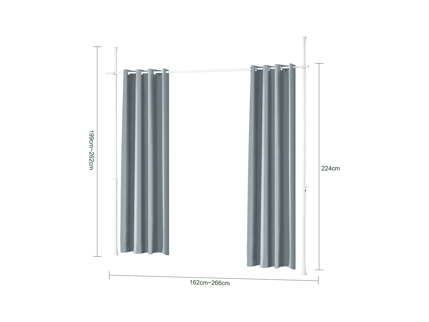 SoBuy KLS12-DG - Verstelbaar thermisch verduisteringsrolgordijn L162cm x B9cm x H200cm