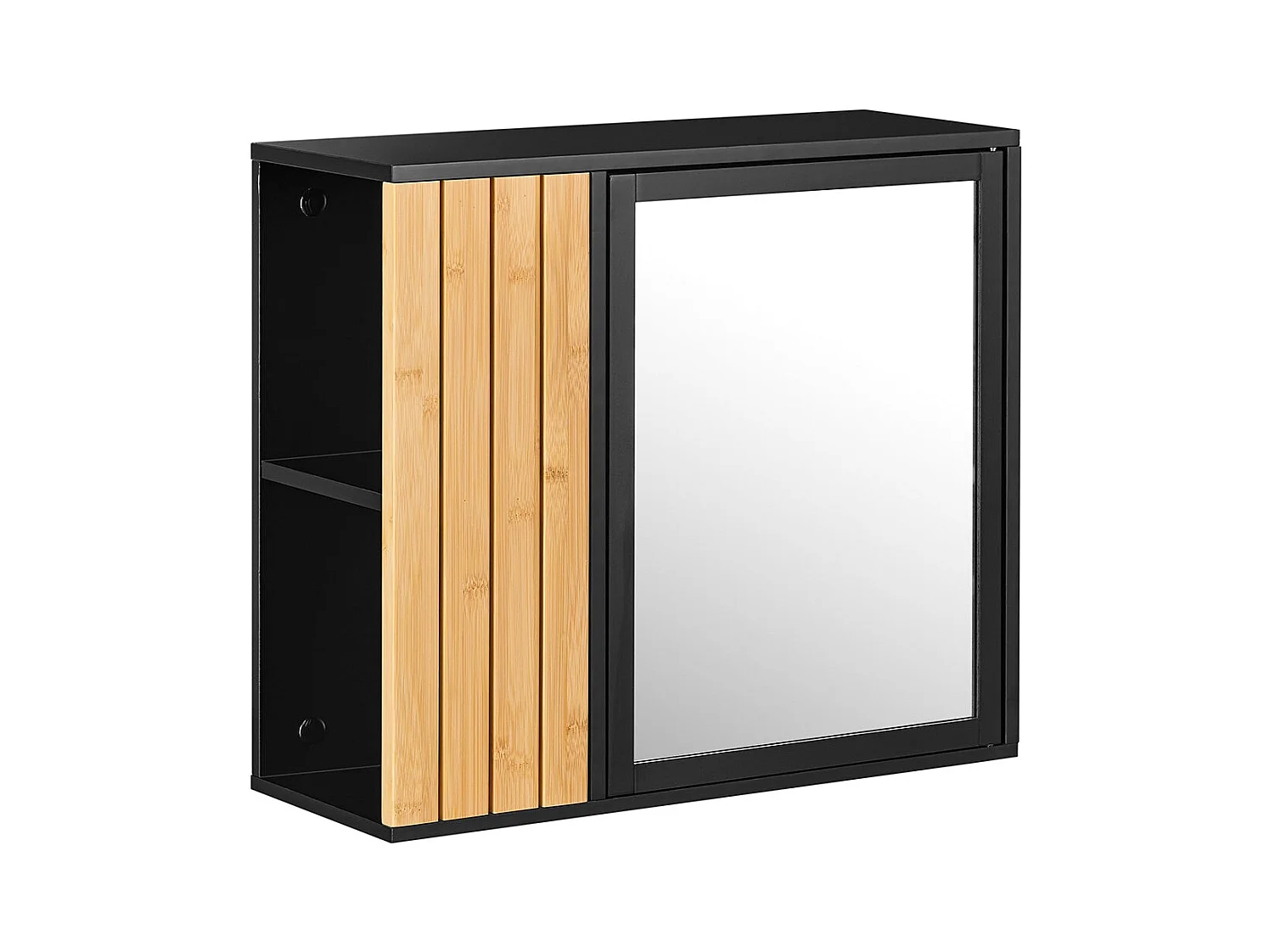 SoBuy BZR204-SCH - Meuble de salle de bain avec miroir et étagères réglables L50cm x L20cm x H45cm