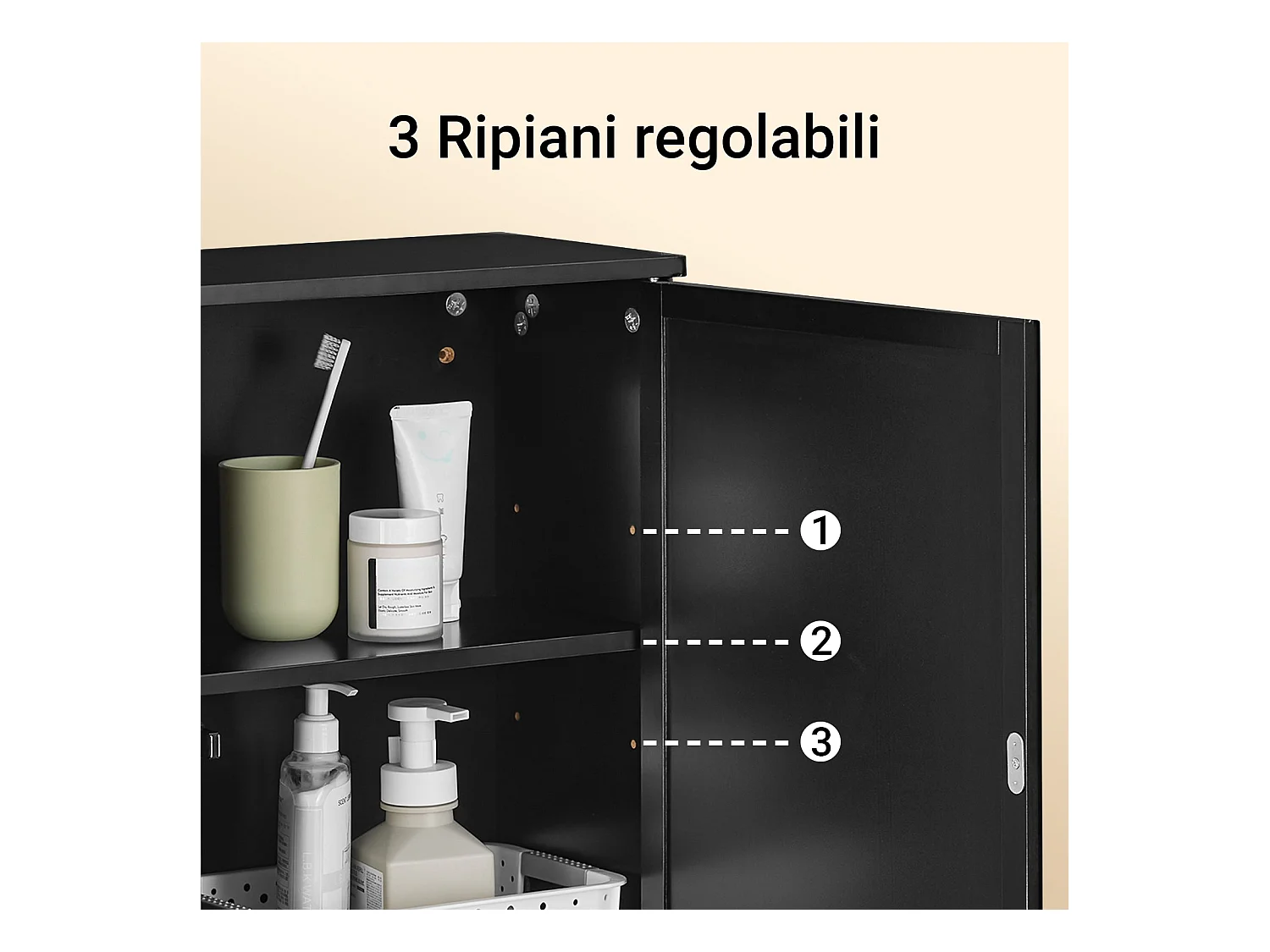 SoBuy BZR204-SCH - Armario de Pared para Baño con Espejo y Estantes Ajustable L50cm x W20cm x H45cm