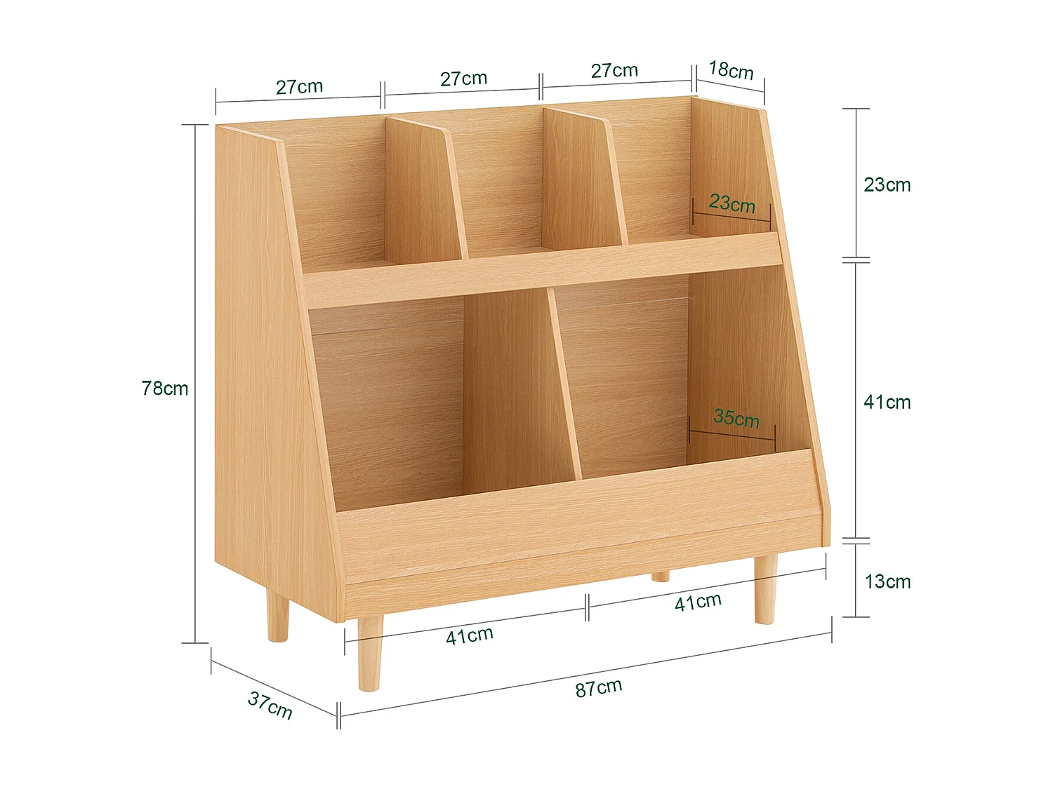 SoBuy KMB111-N - Bibliothèque Montessori pour enfants Naturel L86.5cm x L37cm x H76cm...