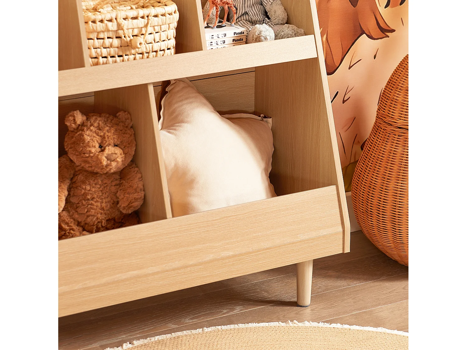 SoBuy KMB111-N - Bibliothèque Montessori pour enfants Naturel L86.5cm x L37cm x H76cm...