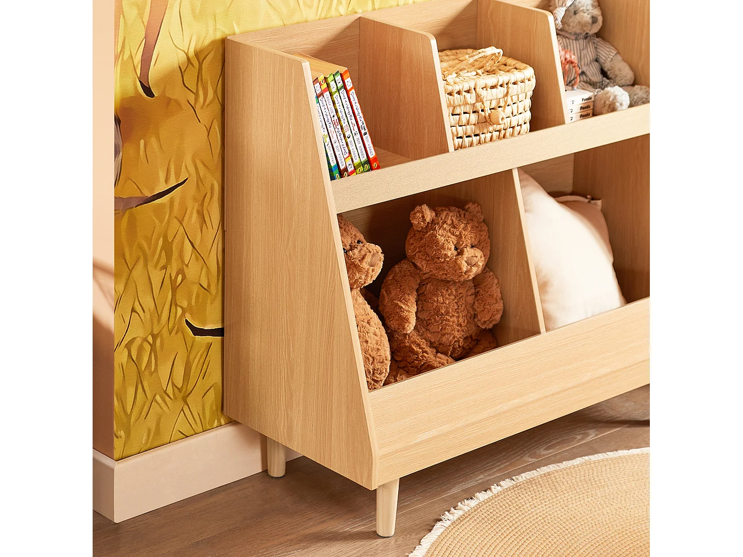 SoBuy KMB111-N - Bibliothèque Montessori pour enfants Naturel L86.5cm x L37cm x H76cm...