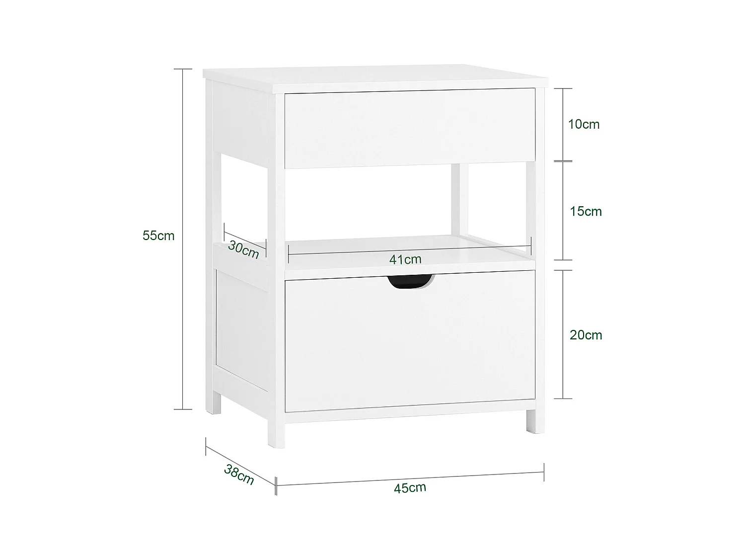 SoBuy Stolik nocny 45x38x56cm FRG258-II-W