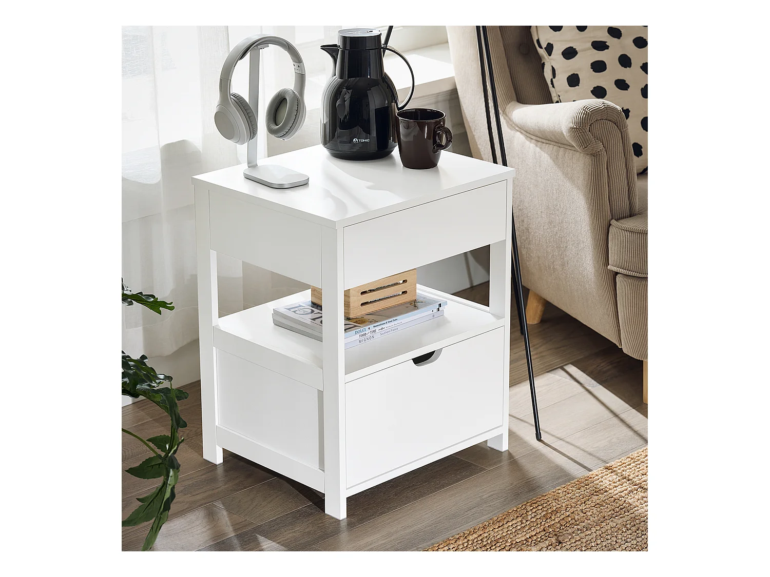 SoBuy Stolik nocny 45x38x56cm FRG258-II-W