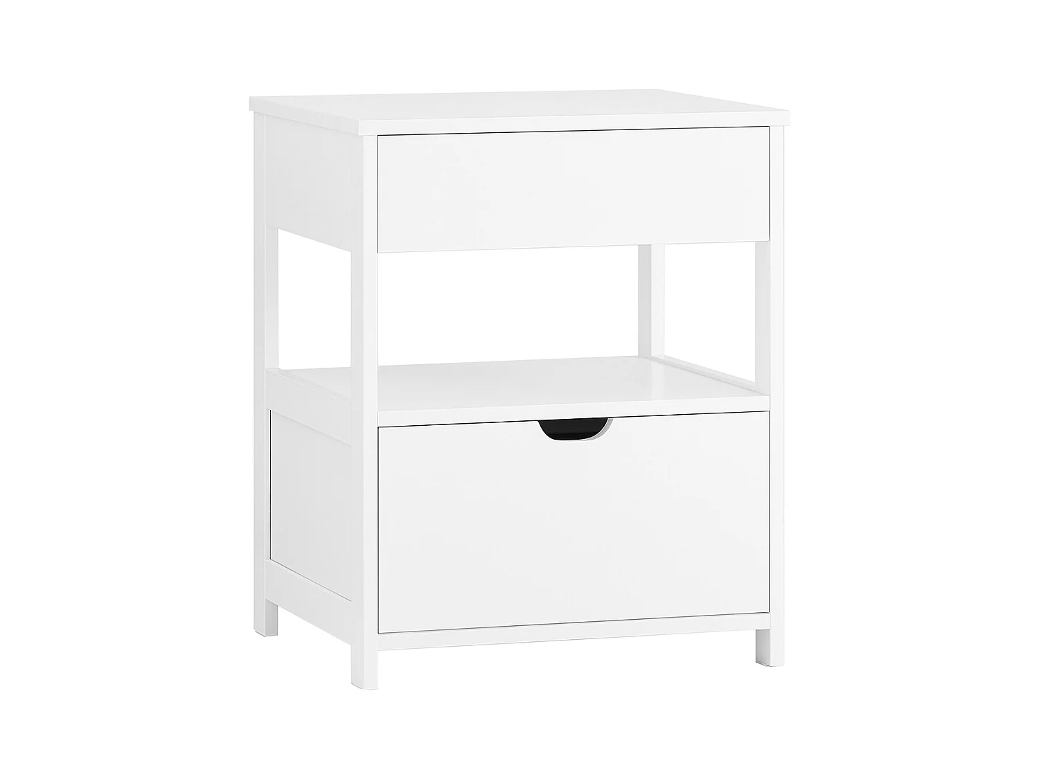 SoBuy FRG258-II-W - Table de chevet moderne avec 2 tiroirs blanc L45cm x L38cm x H55.5cm