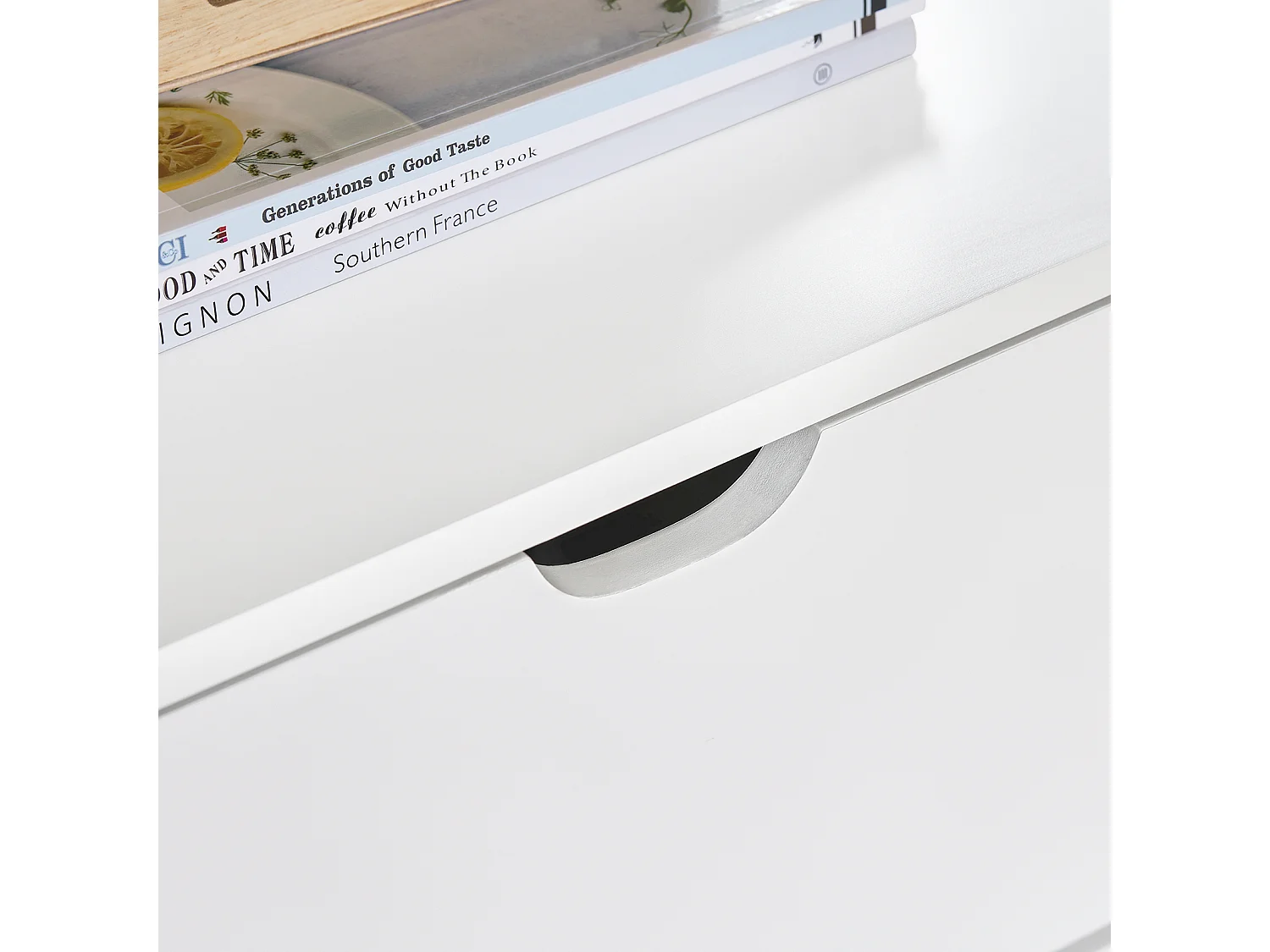 SoBuy FRG258-II-W - Table de chevet moderne avec 2 tiroirs blanc L45cm x L38cm x H55.5cm