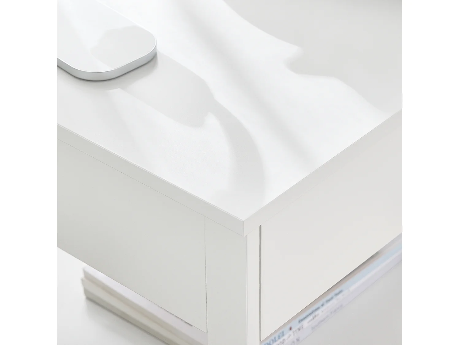 SoBuy FRG258-II-W - Table de chevet moderne avec 2 tiroirs blanc L45cm x L38cm x H55.5cm