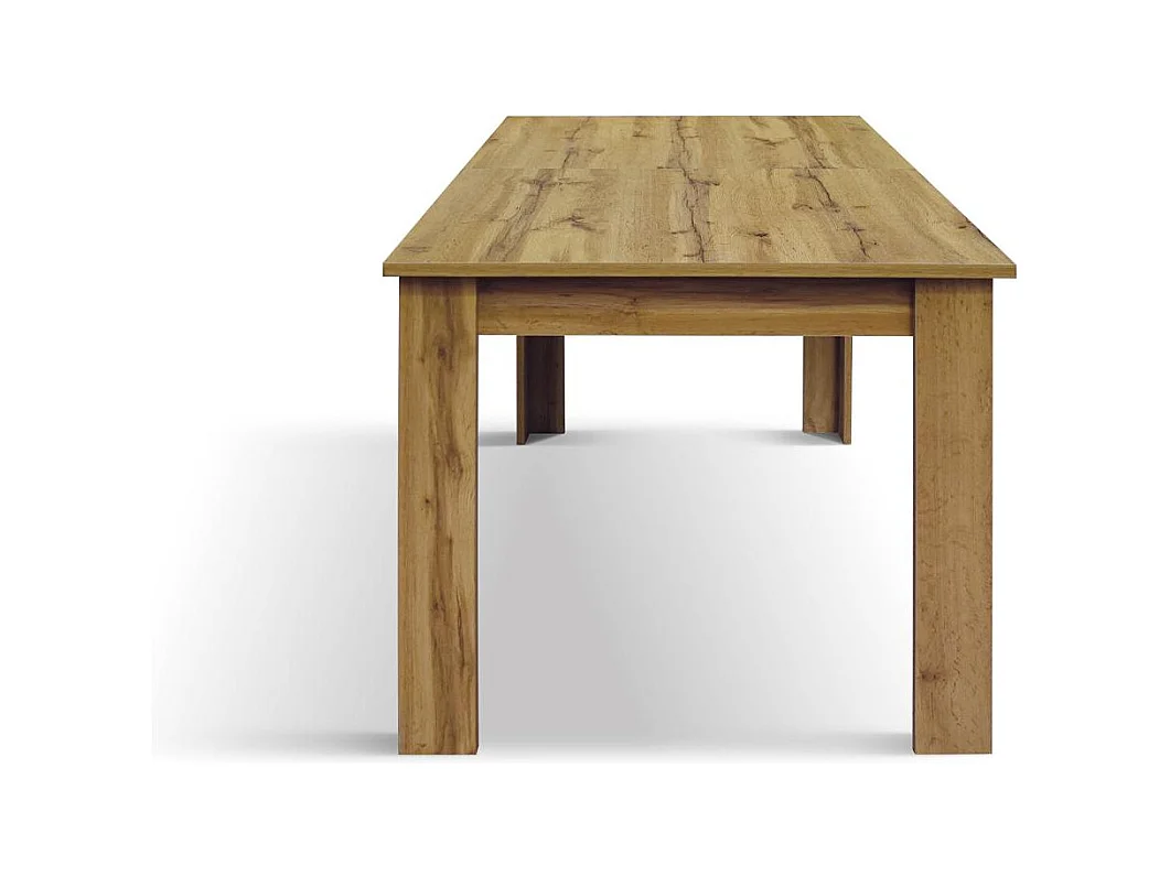 Table en bois, finition chêne rustique, extensible 120x80 cm - 160x80 cm - ZAGABRIA