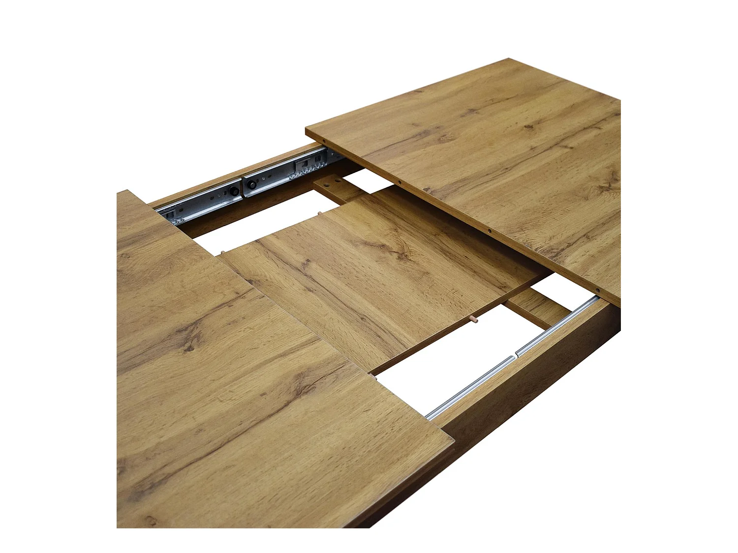 Table en bois, finition chêne rustique, extensible 120x80 cm - 160x80 cm - ZAGABRIA