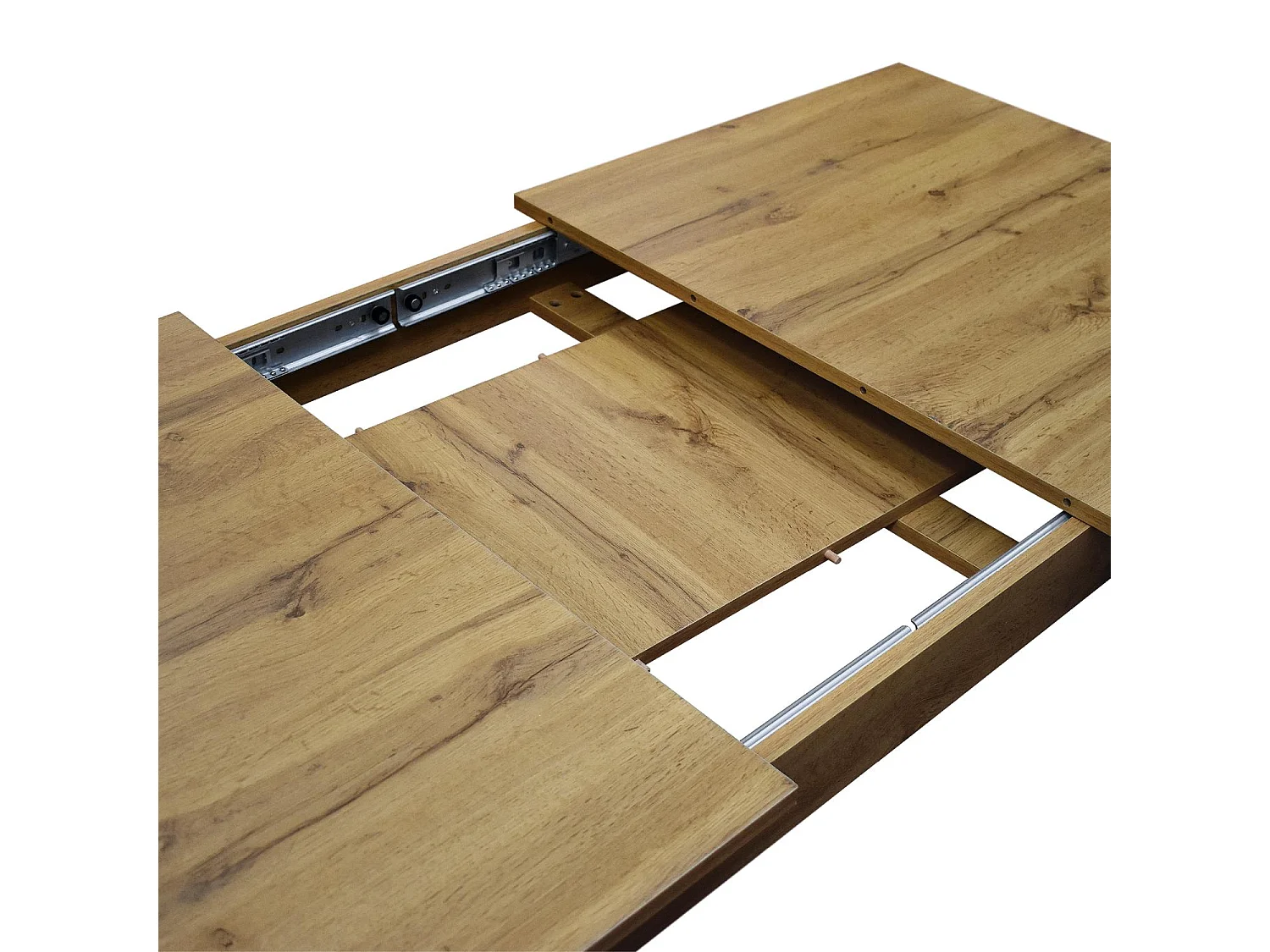 Mesa de madera, acabado roble rústico, extensible 120x80 cm - 160x80 cm - ZAGABRIA