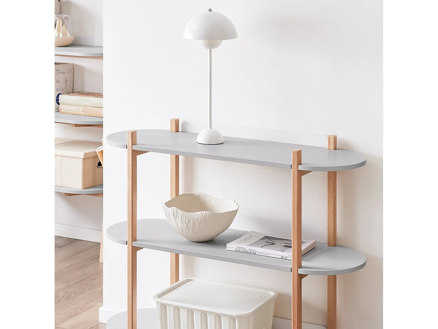 SoBuy HSTR01-H-HG - Schap 3 Planken Grijs B101cm x B33cm x H87.5cm