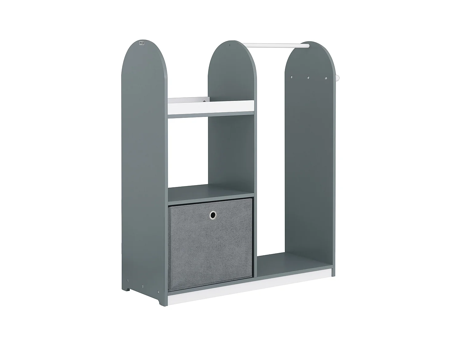 SoBuy KMB40-HG - Armoire pour enfants avec boîtes et crochets L90cm x L34.5cm x H107cm