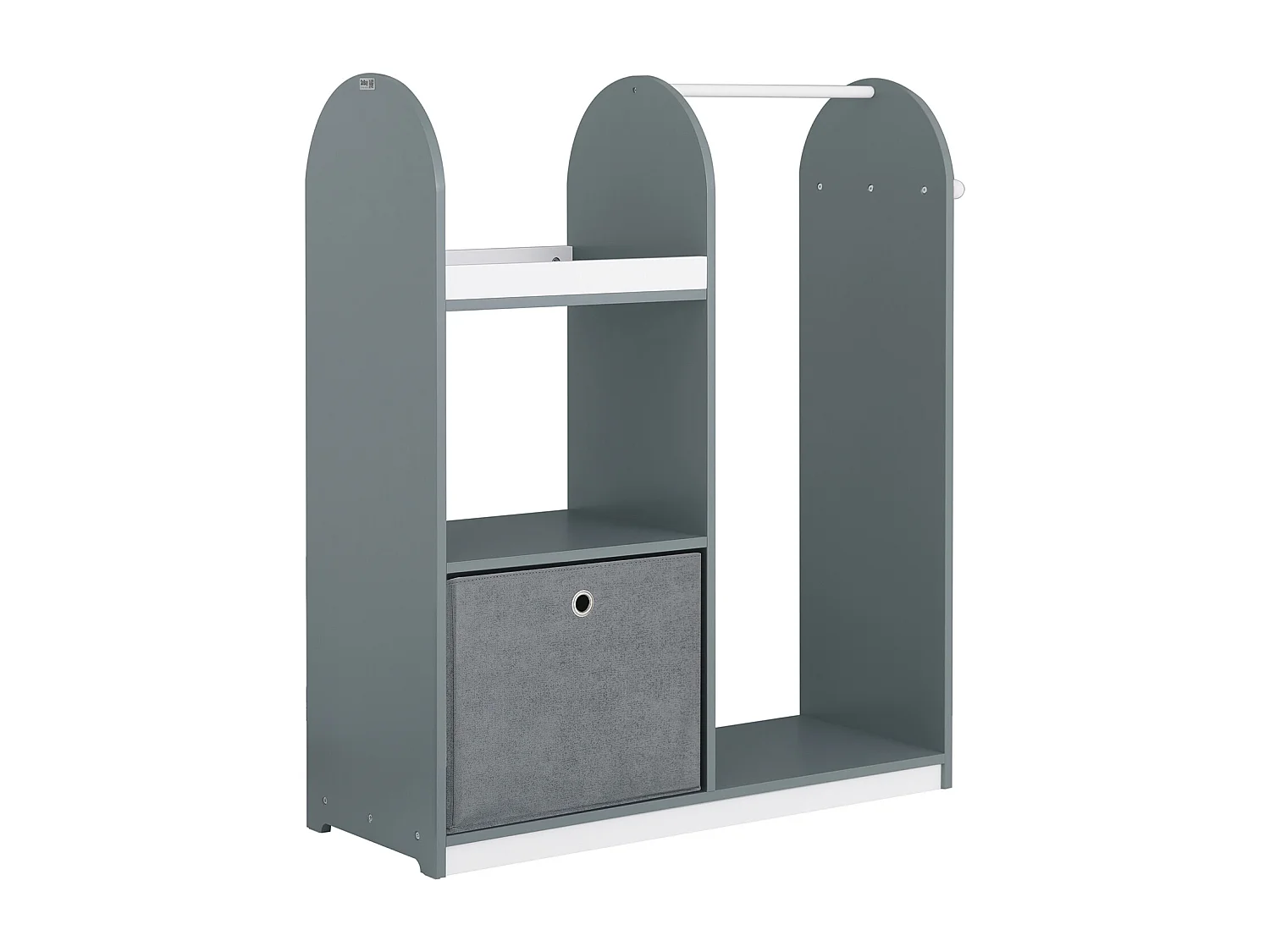 SoBuy KMB40-HG - Armoire pour enfants avec boîtes et crochets L90cm x L34.5cm x H107cm