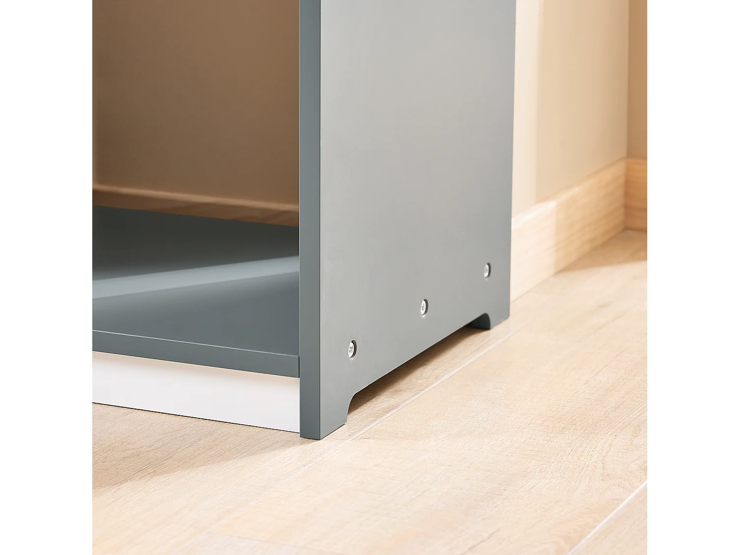 SoBuy KMB40-HG - Armoire pour enfants avec boîtes et crochets L90cm x L34.5cm x H107cm