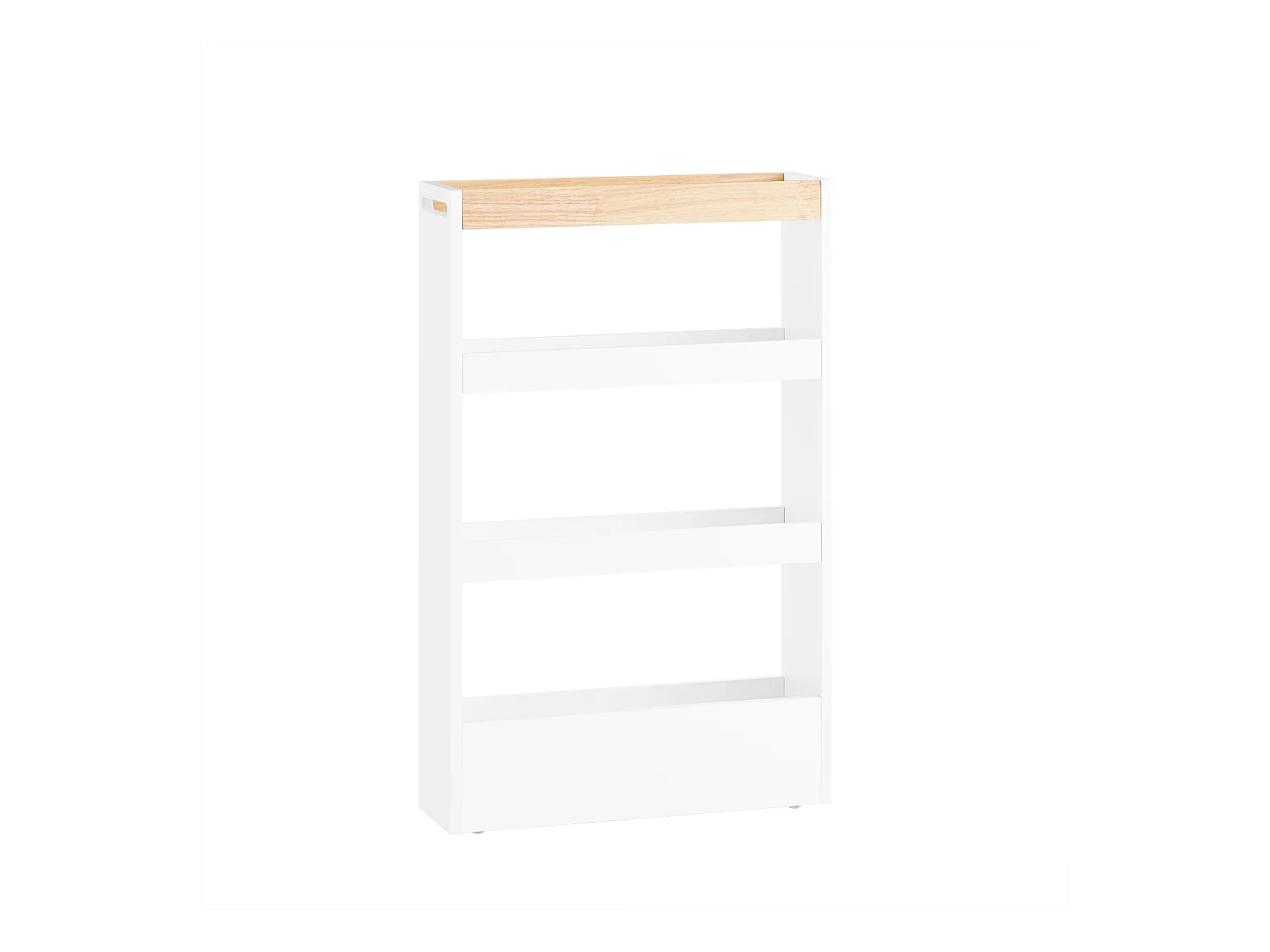 SoBuy NSR12-W - Chariot de cuisine/salle de bain peu encombrant avec 4 étagères L50cm x L14.5cm x H14.5cm...