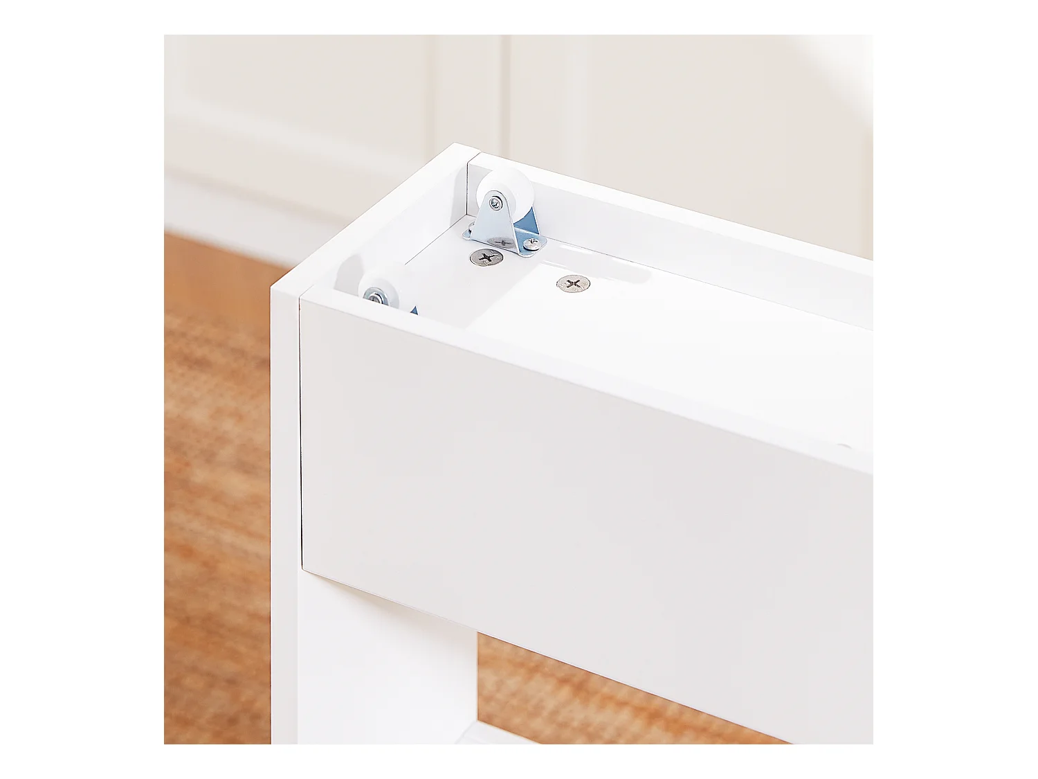 SoBuy NSR12-W - Chariot de cuisine/salle de bain peu encombrant avec 4 étagères L50cm x L14.5cm x H14.5cm...