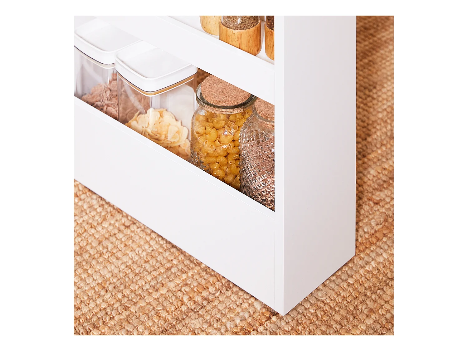 SoBuy NSR12-W - Chariot de cuisine/salle de bain peu encombrant avec 4 étagères L50cm x L14.5cm x H14.5cm...