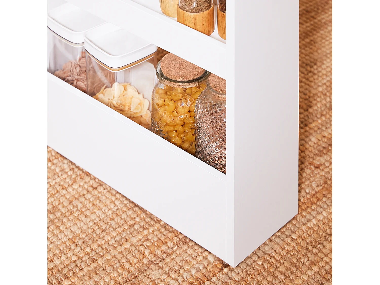 SoBuy NSR12-W - Chariot de cuisine/salle de bain peu encombrant avec 4 étagères L50cm x L14.5cm x H14.5cm...