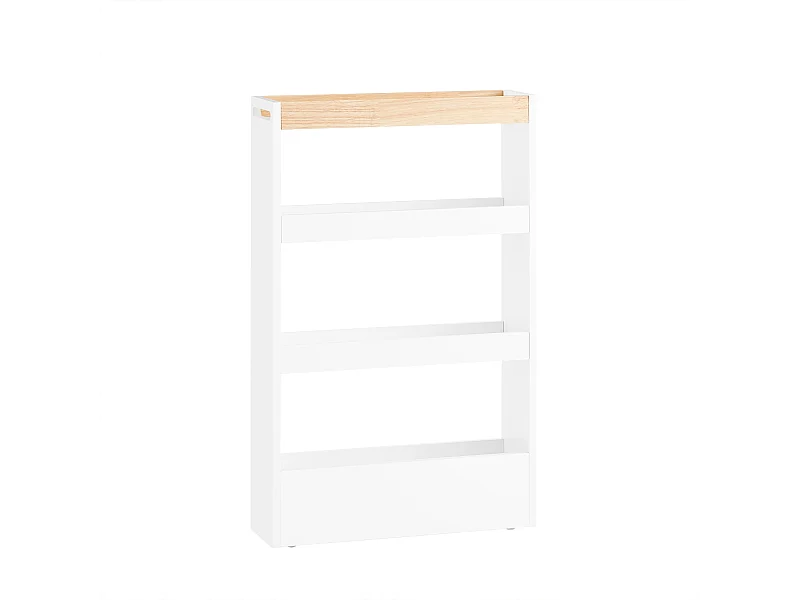 SoBuy NSR12-W - Chariot de cuisine/salle de bain peu encombrant avec 4 étagères L50cm x L14.5cm x H14.5cm...