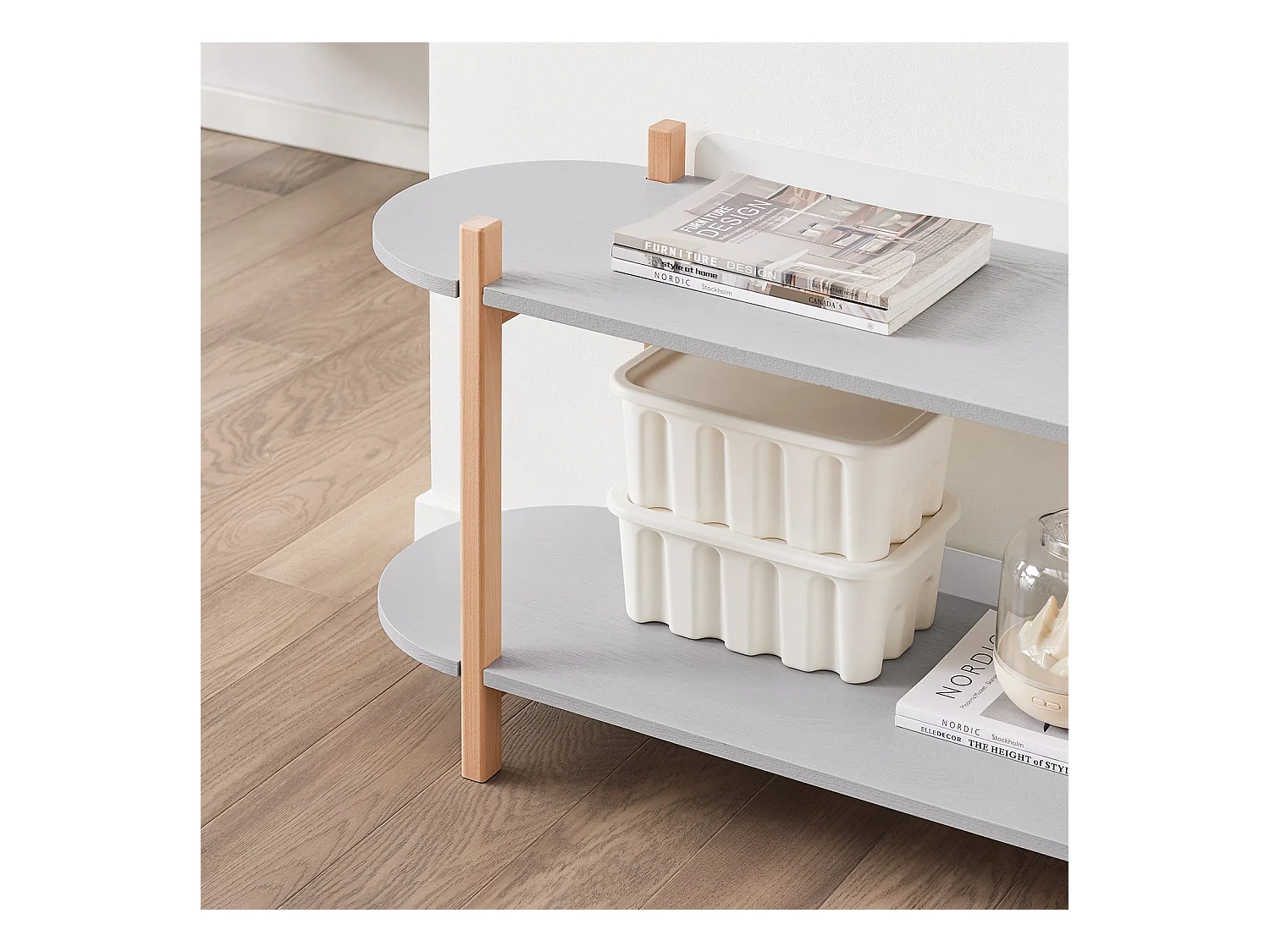 SoBuy HSTR01-HG - Buffet multifonctionnel avec 2 étagères L101cm x L33.5cm x H51.5cm