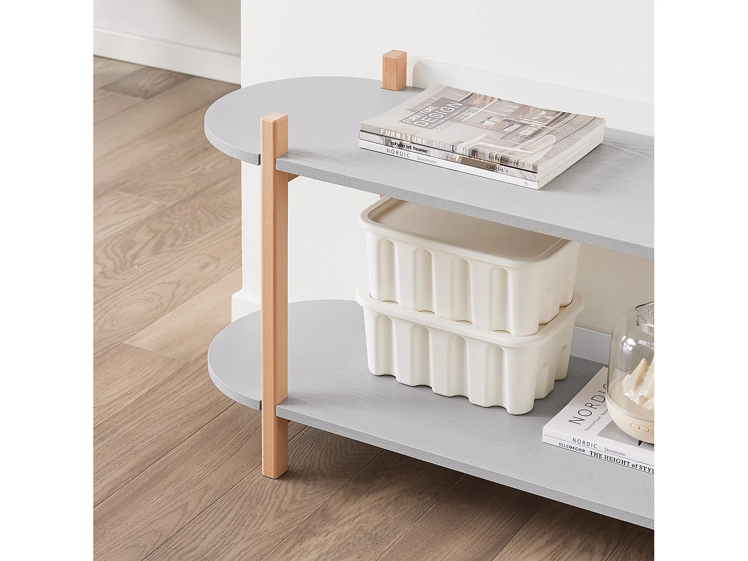 SoBuy, półka drabinowa, drabina dekoracyjna, białe półki do sypialni, HSTR01-HG