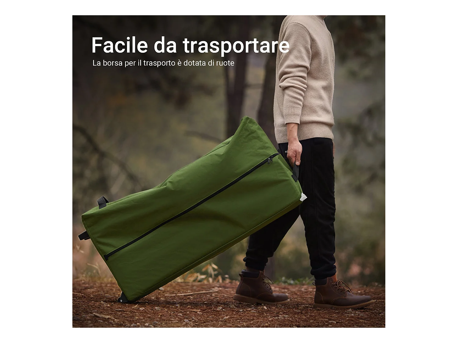 SoBuy Namiot kempingowy dla 2 osób Łóżko piętrowe Namiot 4 w 1 z torbą do przenoszenia Składane łóżeczko kempingowe Praktyczne zielone 193 x 145 x 185 cm OGS61-L-GR