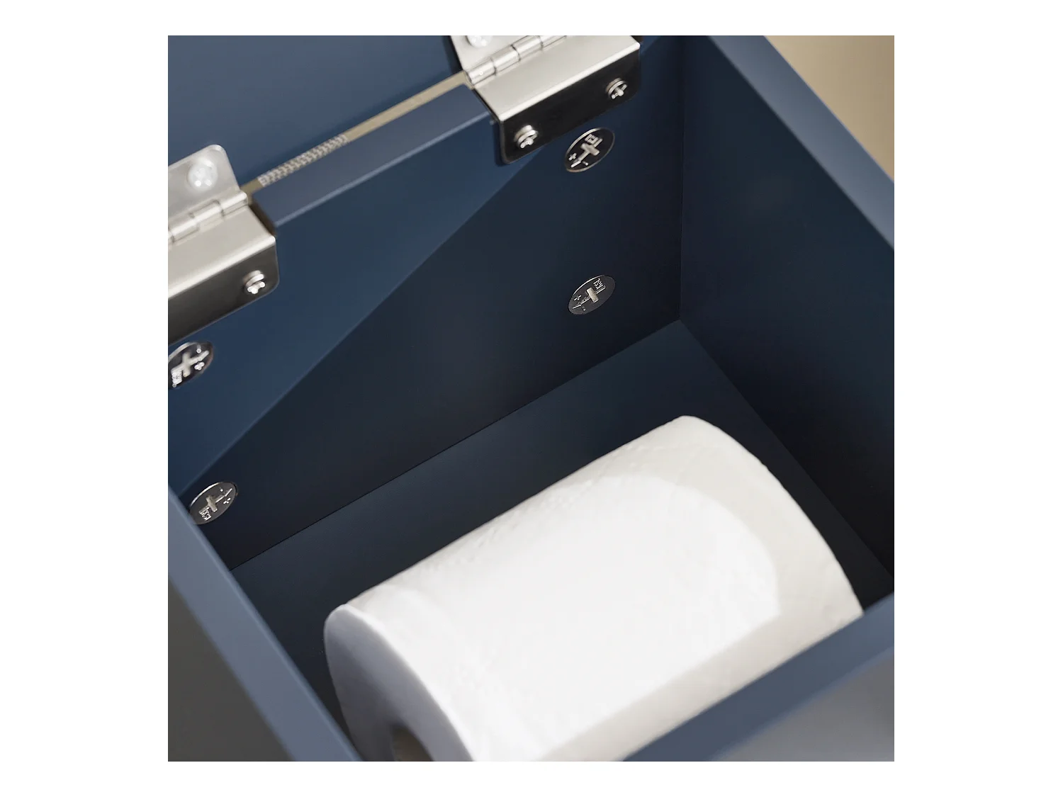 SoBuy BZR192-B - Meuble de salle de bain avec porte-rouleau et compartiment de nettoyage L22cm x L20cm x H82cm