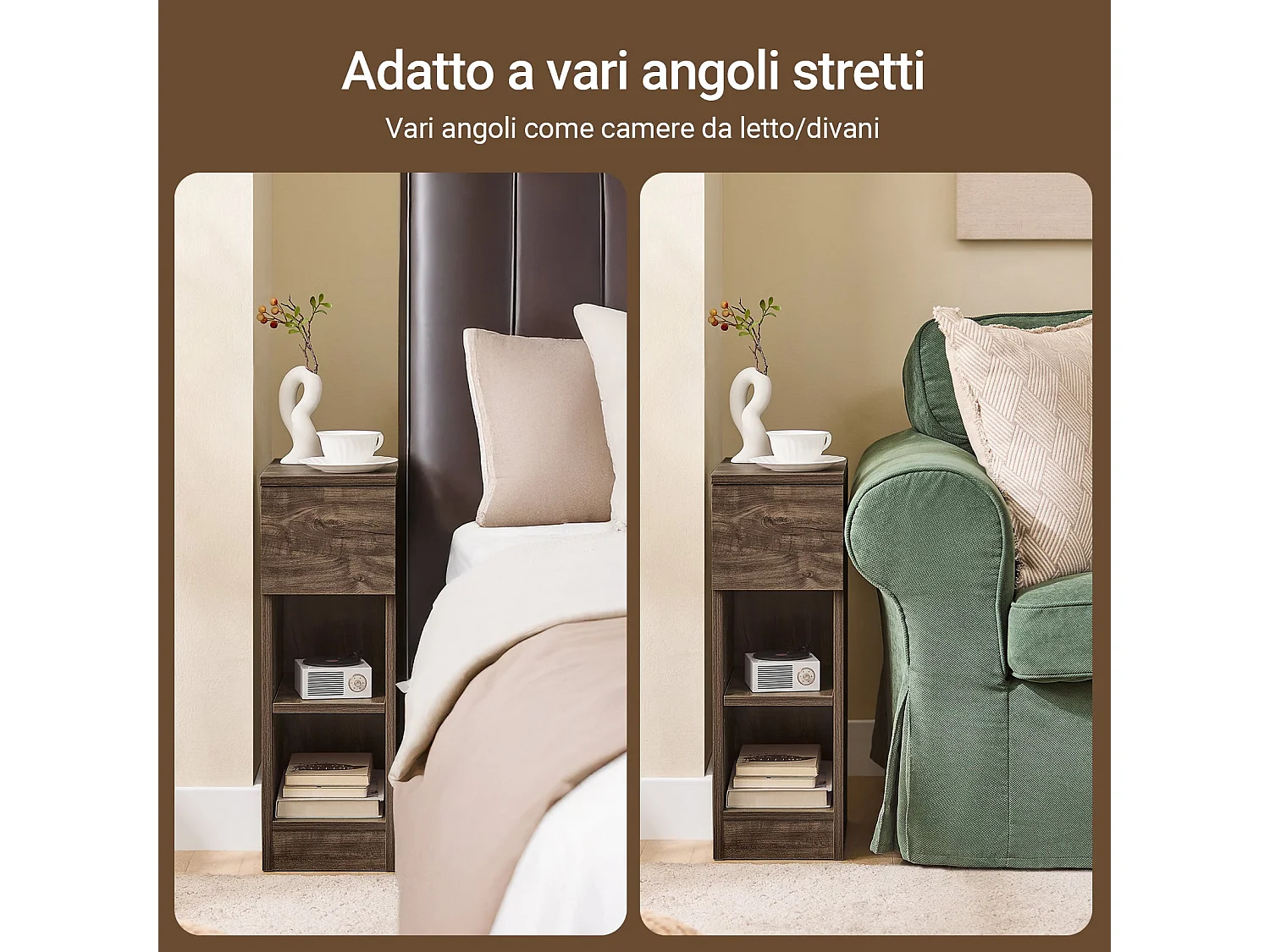 Comodino SoBuy FBT111-SN - Design Compacto com Gaveta e 2 Prateleiras