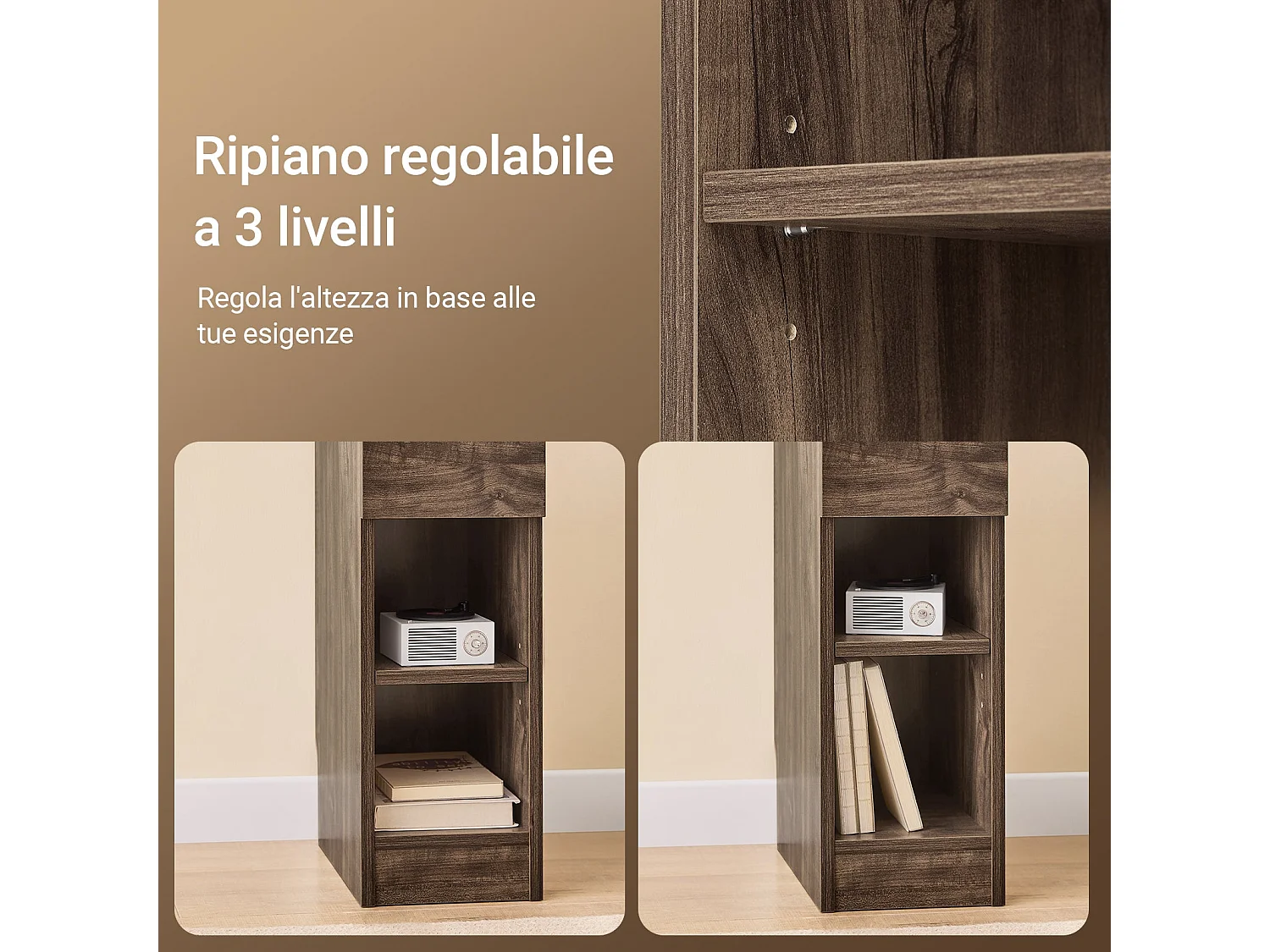 Comodino SoBuy FBT111-SN - Design Compacto com Gaveta e 2 Prateleiras