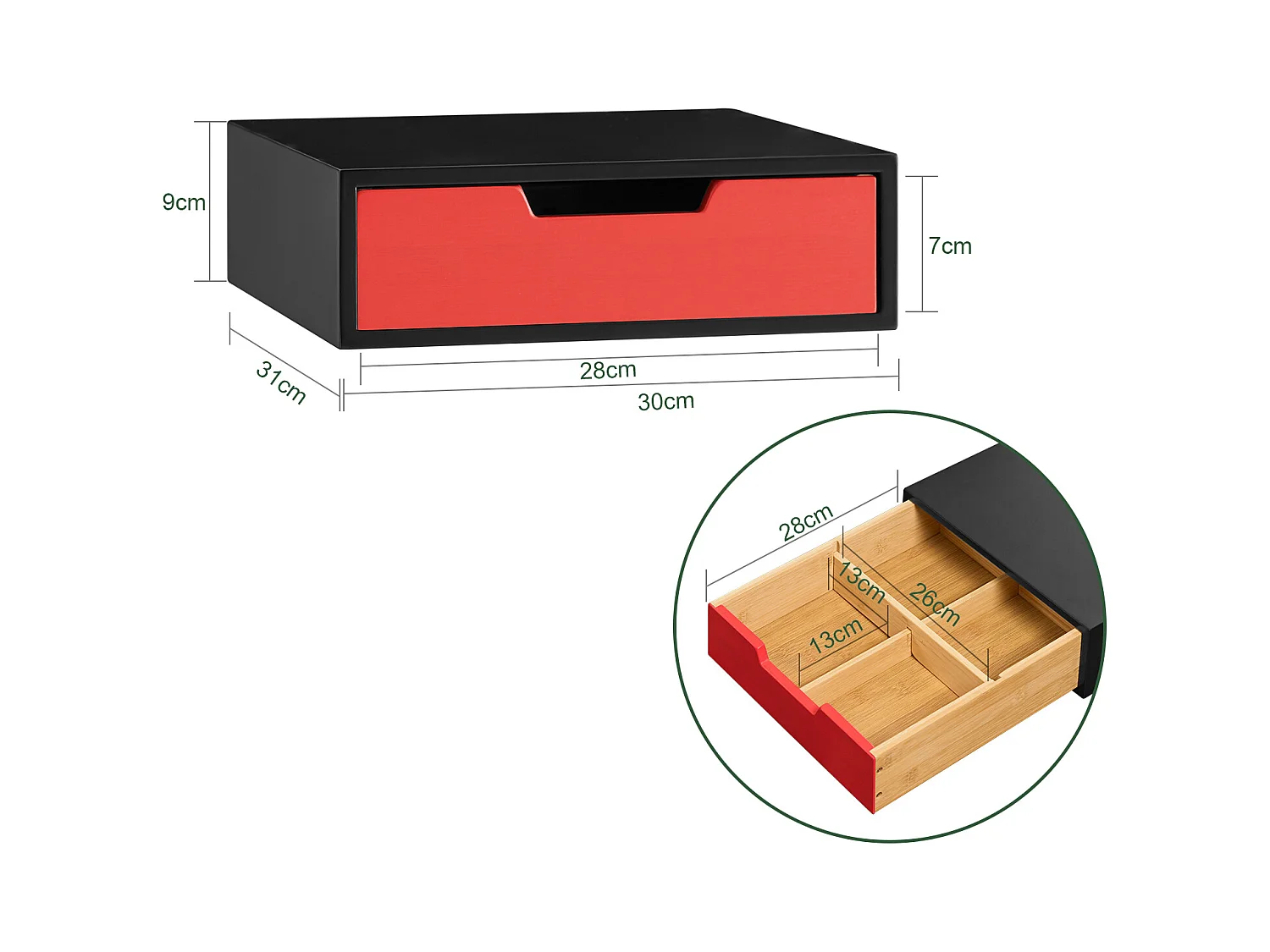 SoBuy FRG179-R - Porte-café et thé blanc L31xL30xH9cm
