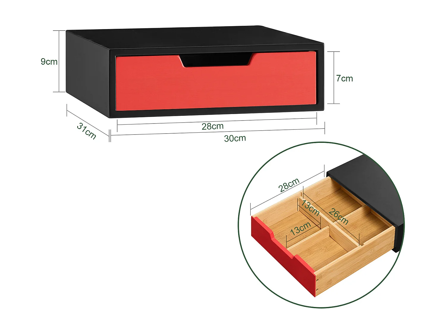 SoBuy FRG179-R - Porte-café et thé blanc L31xL30xH9cm