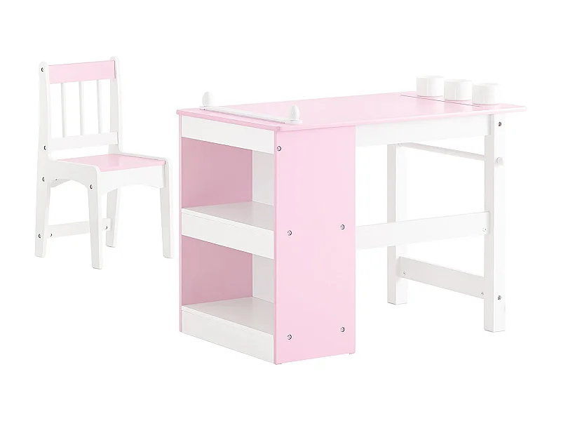 SoBuy KMB116-P - Kinderschreibtisch-Set mit Stuhl L80cm x B60cm x H50cm