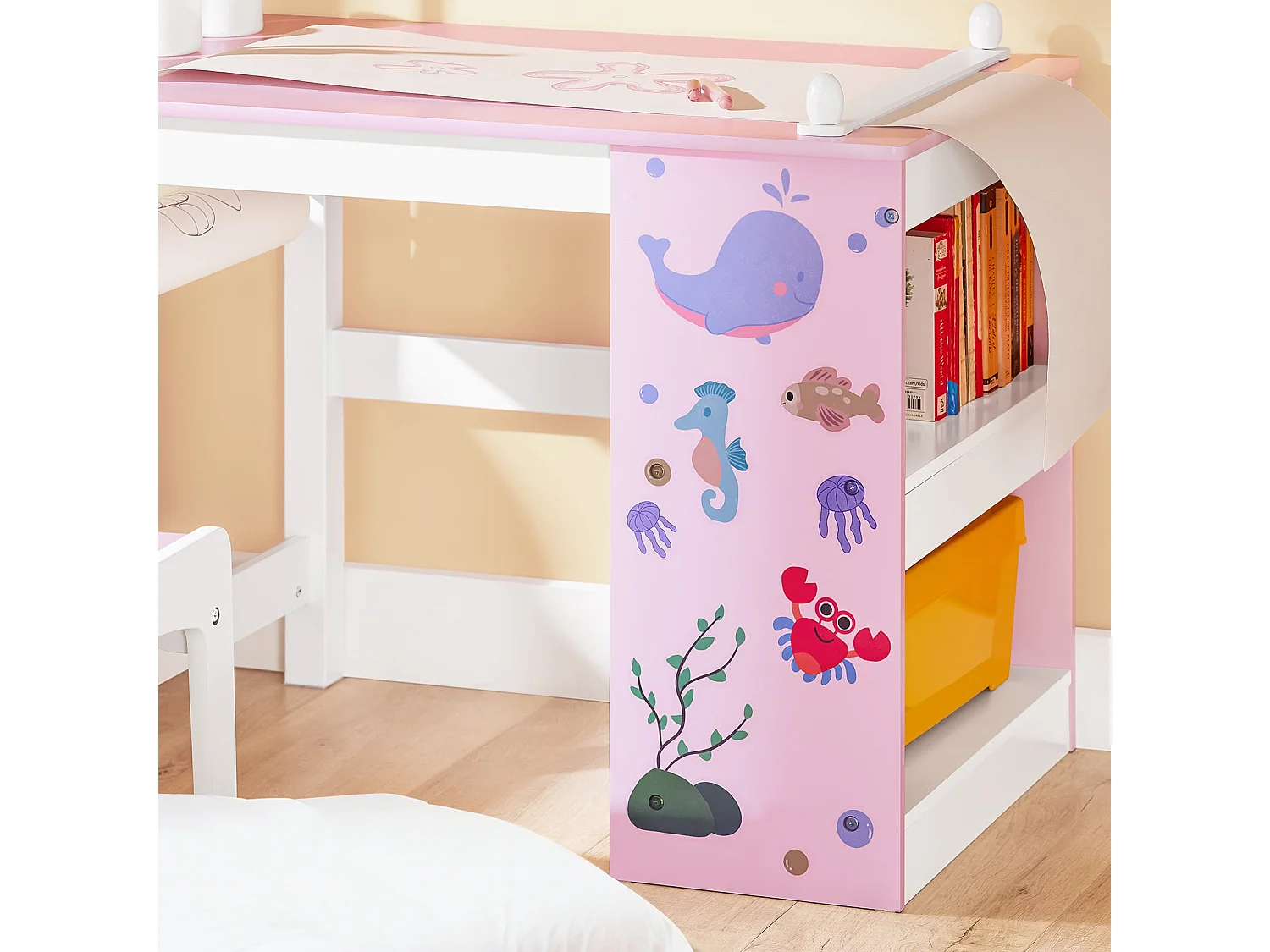 SoBuy KMB116-P - Ensemble bureau enfant avec chaise L80cm x L60cm x H50cm